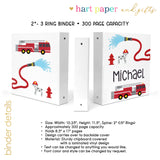 Fire Truck Personalized 2" 3 Ring Binder