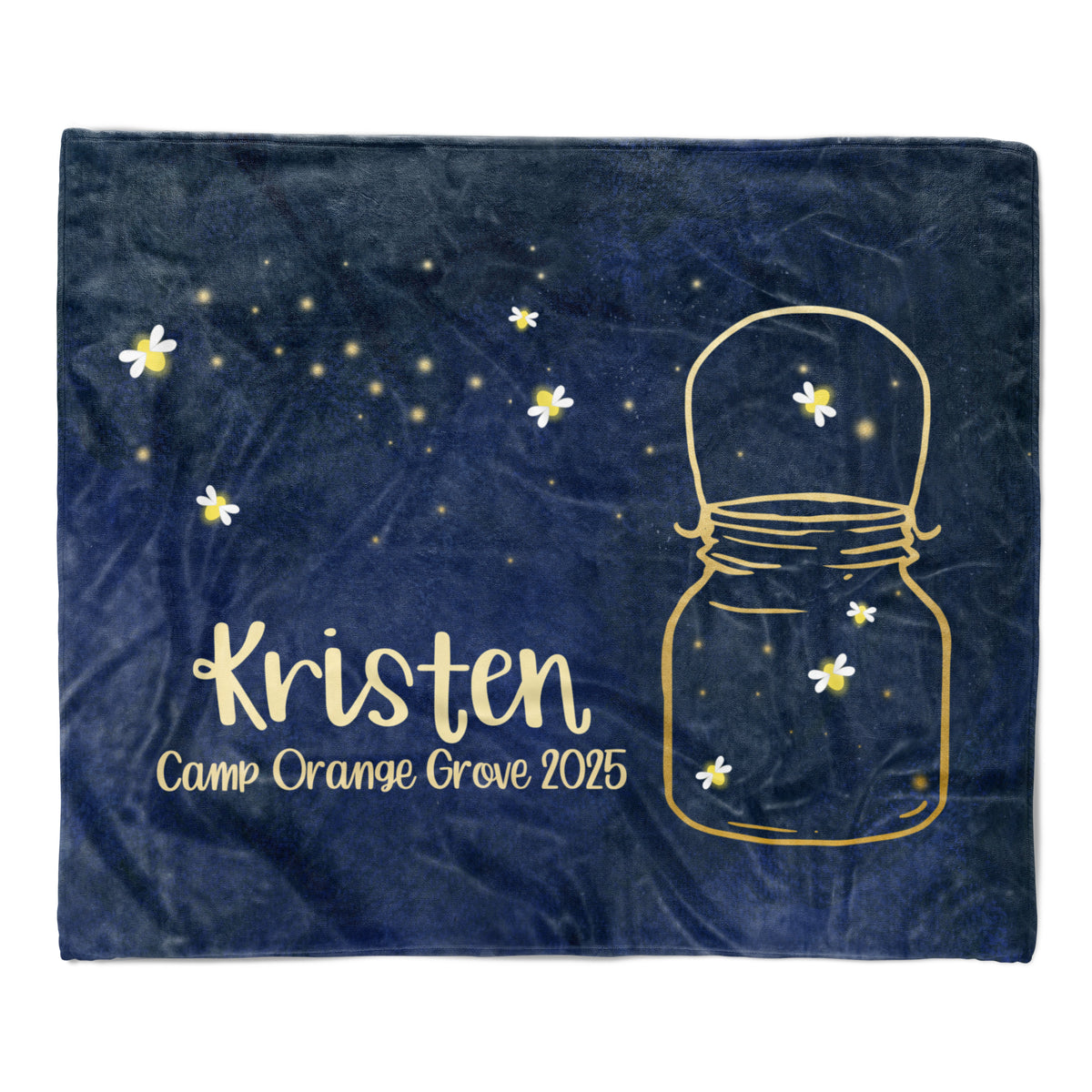 Firefly Camping Summer Camp Minky Blanket Personalized Custom
