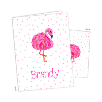 Pink Flamingo Personalized 2-Pocket Folder