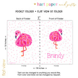 Pink Flamingo Personalized 2-Pocket Folder