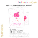 Pink Flamingo Personalized 2-Pocket Folder