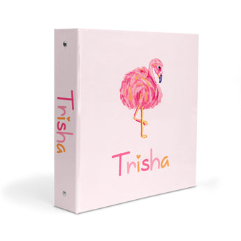 Pink Flamingo Animal Personalized 2" 3 Ring Binder