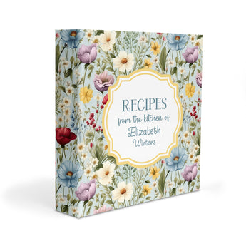 Rainbow Flowers Personalized 2" 3 Ring Recipe Book Binder