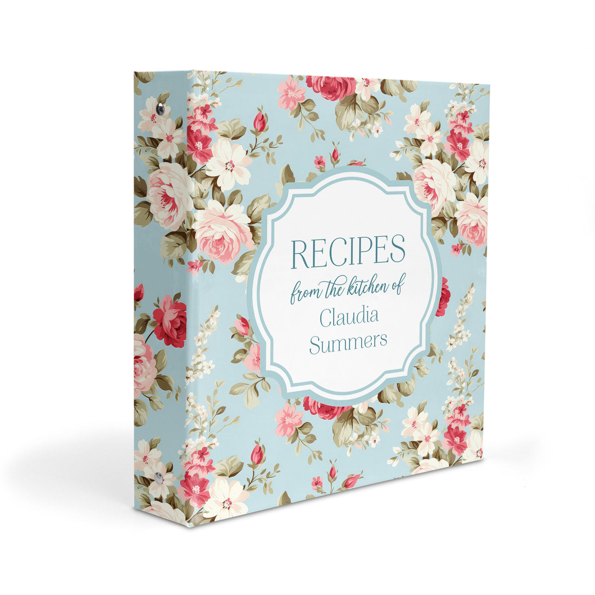 Flowers Personalized Custom 2" 3 Ring Recipe Book Binder