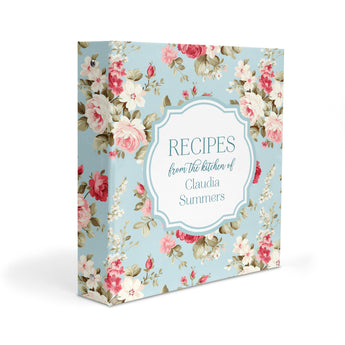 Flowers Personalized 2" 3 Ring Recipe Book Binder