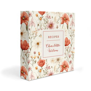 Flowers Autumn Fall Personalized 2" 3 Ring Recipe Book Binder