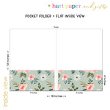 Green Pink Flowers Personalized 2-Pocket Folder