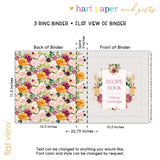 Warm Flowers Personalized 2" 3 Ring Recipe Book Binder