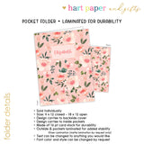 Pink Rose Flowers Personalized 2-Pocket Folder