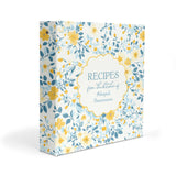 Yellow & Blue Flowers Personalized 2" 3 Ring Recipe Book Binder