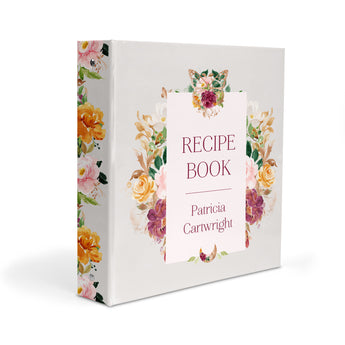 Warm Flowers Personalized 2" 3 Ring Recipe Book Binder