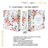 Vintage Flowers Personalized 2" 3 Ring Recipe Book Binder