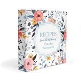 Vintage Flowers Personalized 2" 3 Ring Recipe Book Binder