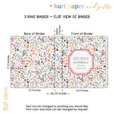 Cottage Flowers Personalized 2" 3 Ring Recipe Book Binder