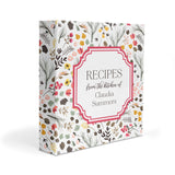 Cottage Flowers Personalized 2" 3 Ring Recipe Book Binder