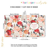 Autumn Fall Flowers Personalized 2" 3 Ring Recipe Book Binder