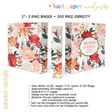 Autumn Fall Flowers Personalized 2" 3 Ring Recipe Book Binder