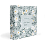Daisy Blue Flowers Personalized 2" 3 Ring Recipe Book Binder