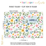 Flowers Rainbow Personalized 2-Pocket Folder