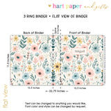 Pastel Flowers Personalized 2" 3 Ring Binder