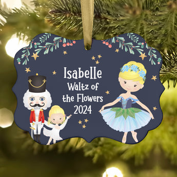 Waltz Flowers Blue Dew Drop Fairy • Nutcracker Christmas Ornament Personalized Custom Holiday Decor Gift Boy Girl Ballerina Ballet