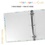 Yellow & Blue Flowers Personalized 2" 3 Ring Recipe Book Binder