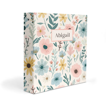 Pastel Flowers Personalized 2" 3 Ring Binder