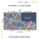 Rainbow Flowers Personalized 2" 3 Ring Binder