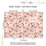 Pink Rose Flowers Personalized 2-Pocket Folder