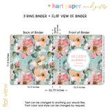 Flowers Personalized 2" 3 Ring Recipe Book Binder