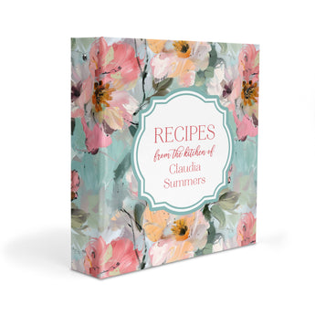 Flowers Personalized 2" 3 Ring Recipe Book Binder