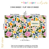 Rainbow Tulips Flowers Personalized 2" 3 Ring Binder