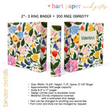Rainbow Tulips Flowers Personalized 2" 3 Ring Binder