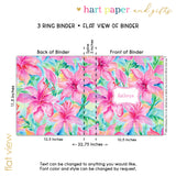 Hawaii Flowers Personalized 2" 3 Ring Binder