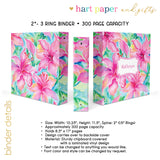 Hawaii Flowers Personalized 2" 3 Ring Binder