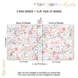 Pastel Flowers Personalized 2" 3 Ring Binder