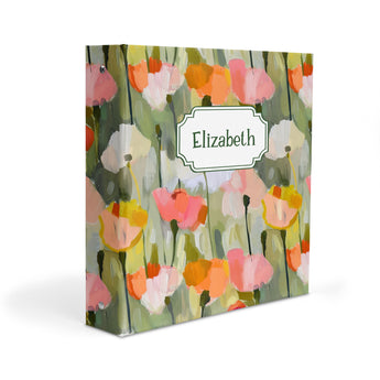 Rainbow Tulips Flowers Personalized 2" 3 Ring Binder