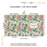 Rainbow Flowers Personalized 2" 3 Ring Binder