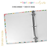 Rainbow Flowers Personalized 2" 3 Ring Binder