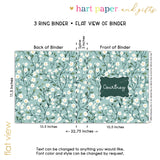 Flowers Personalized 2" 3 Ring Binder