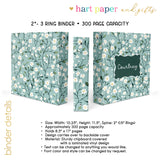 Flowers Personalized 2" 3 Ring Binder