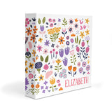 Retro Rainbow Flowers Personalized 2" 3 Ring Binder