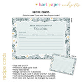 Daisy Blue Flowers Personalized 2" 3 Ring Recipe Book Binder