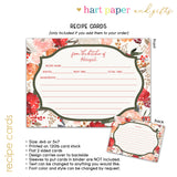 Autumn Fall Flowers Personalized 2" 3 Ring Recipe Book Binder