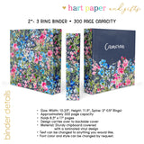 Rainbow Flowers Personalized 2" 3 Ring Binder
