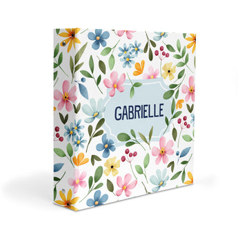 Rainbow Flowers Personalized 2" 3 Ring Binder