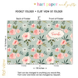 Green Pink Flowers Personalized 2-Pocket Folder
