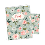 Green Pink Flowers Personalized 2-Pocket Folder