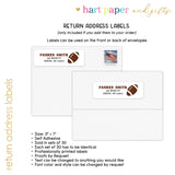 Football Sports Summer Camp Camping Note Cards Stationery • Fill in Blank, Lined or Blank Cards