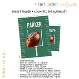 Football Sports Personalized 2-Pocket Folder